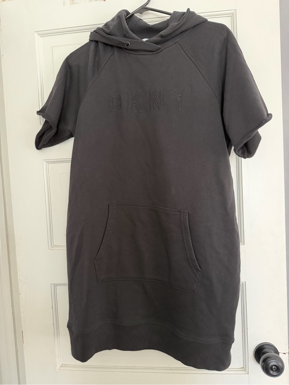 DKNY' black Hooded Sweatshirt Dress